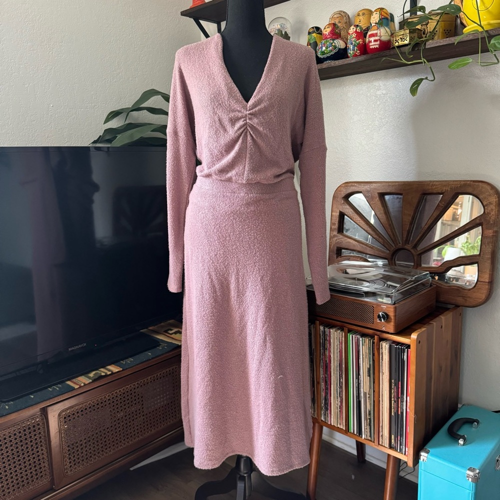 NWT Anthropologie Eri + Ali Winter Splendor Sweater Dress in Mauve
